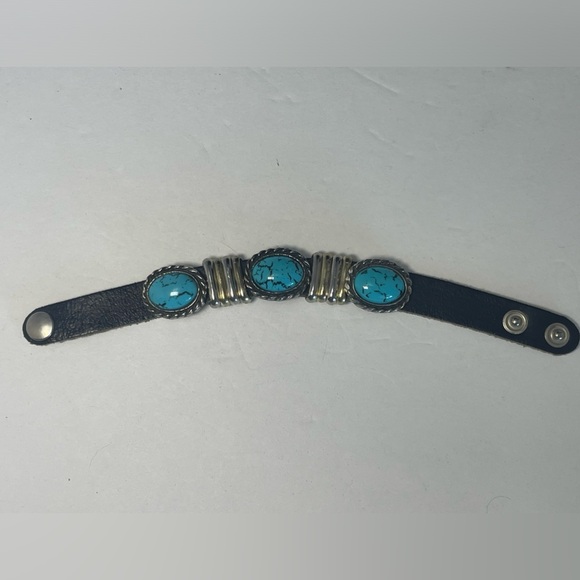 Vintage 1980s Fiocchi Italy Black Leather Bracelet - Picture 3 of 6